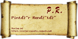 Pintér Renátó névjegykártya